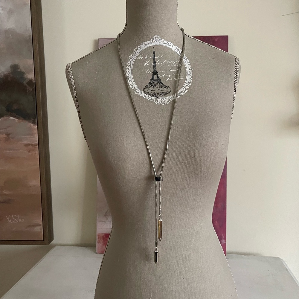 Silver Tone Adjustable Lariat Necklace